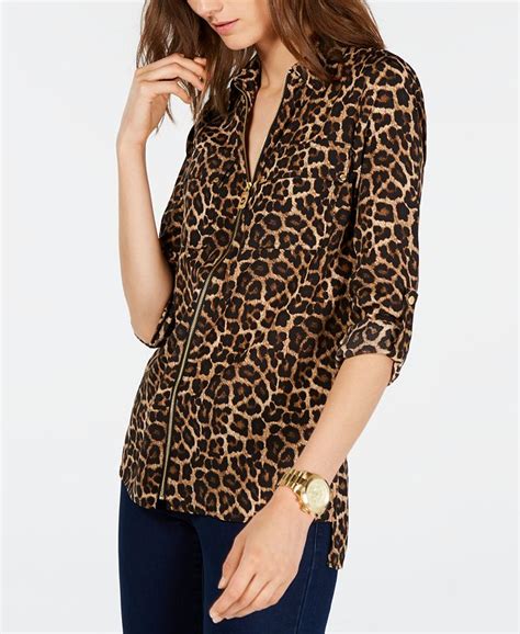 michael kors leopard print blouse|leopard print Michael Kors wallet.